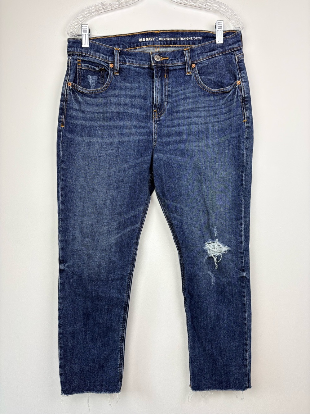 Old Navy Women's Dark Blue Boyfriend Straight Jeans Sz 10